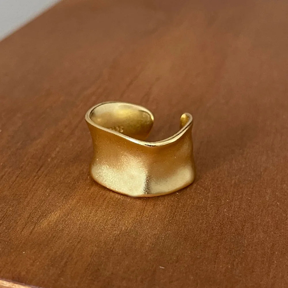 Anillo Abierto de Plata de Ley 925 con Baño Dorado