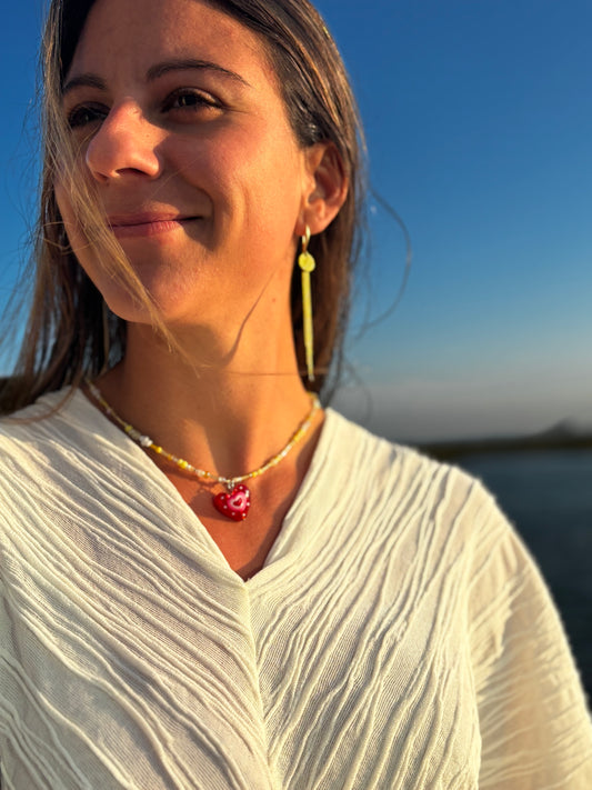 Collar con Perlas y Corazoncito