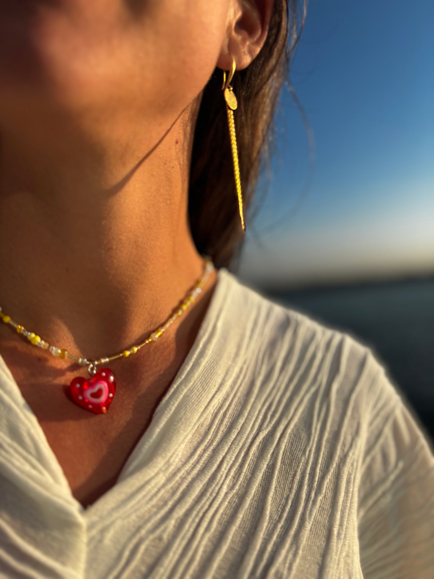 Collar con Perlas y Corazoncito