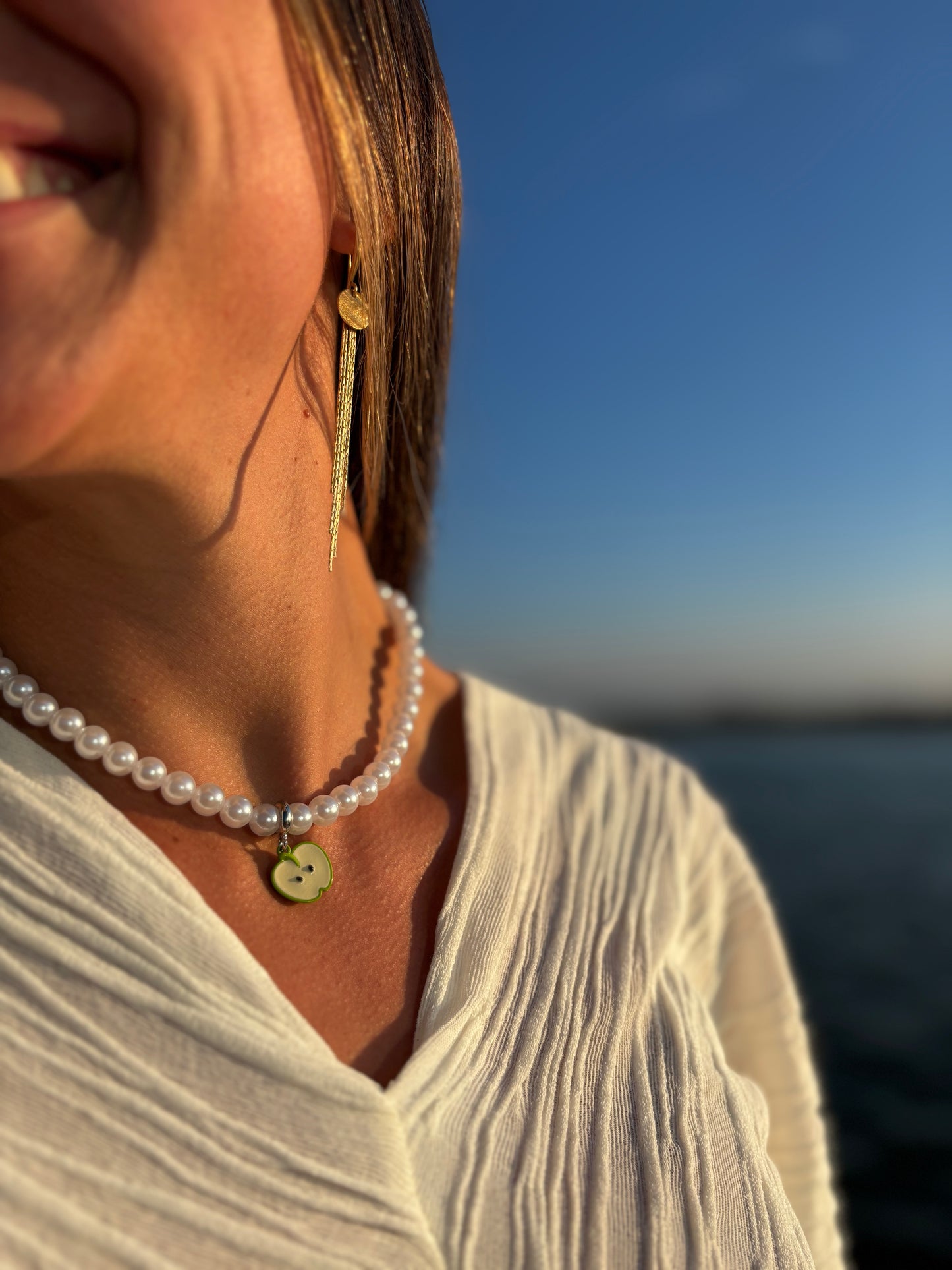 Collar con Perlas y Manzanita — Edición Candy