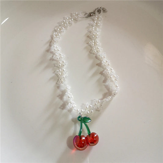 Collar Choker Cereza y Corazón