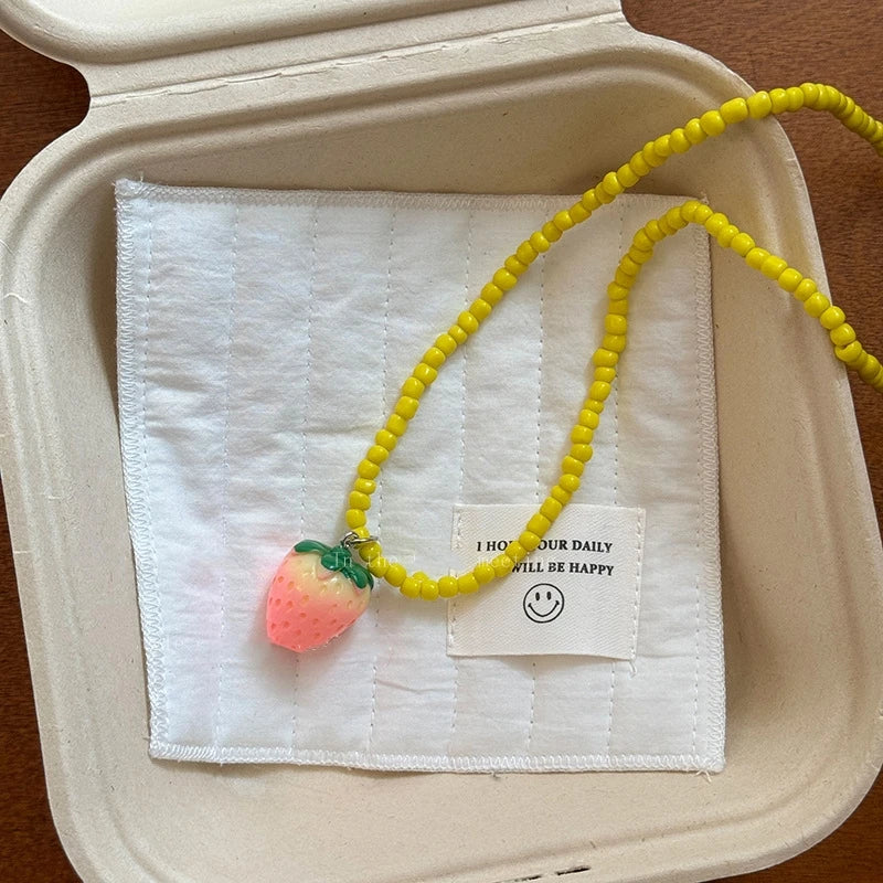 Fruit Pop — Dopamine Fruit Pendant Bead Choker Necklace