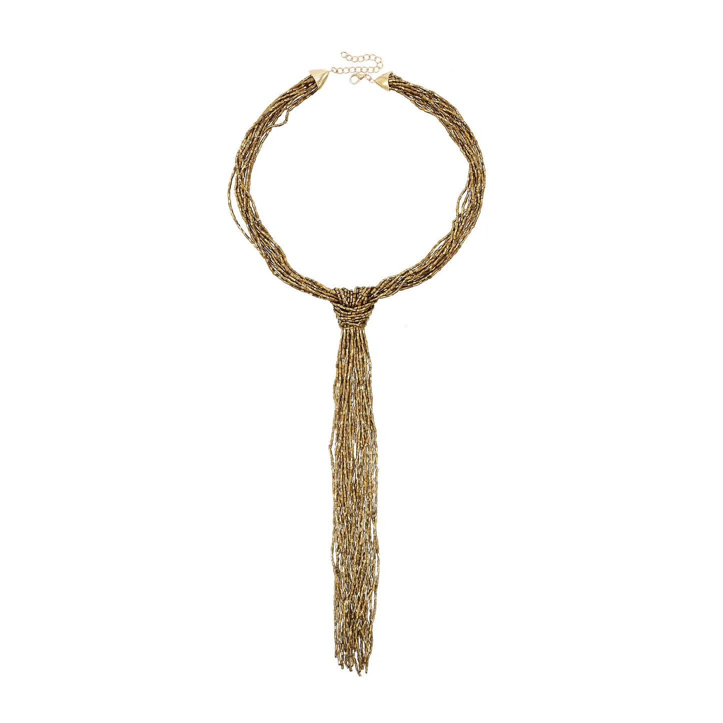 Collar Largo de Borlas con Cuentas