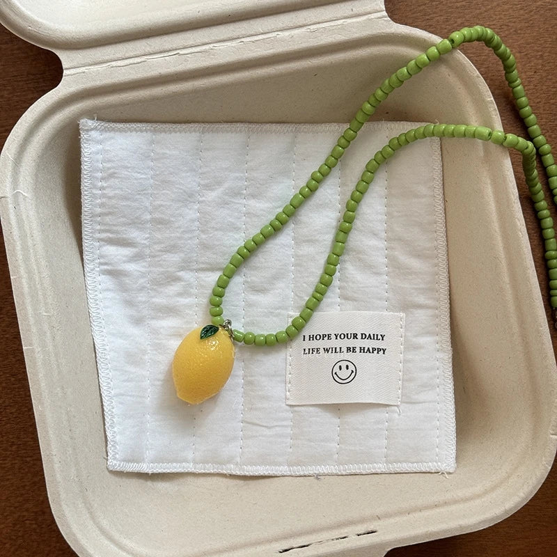 Fruit Pop — Dopamine Fruit Pendant Bead Choker Necklace